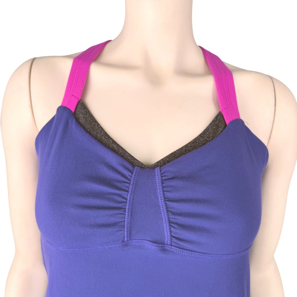 Rese Yoga Tank Top Womens‎ Large Purple Pink Crossback Athletic Made in USA - Picture 3 of 10